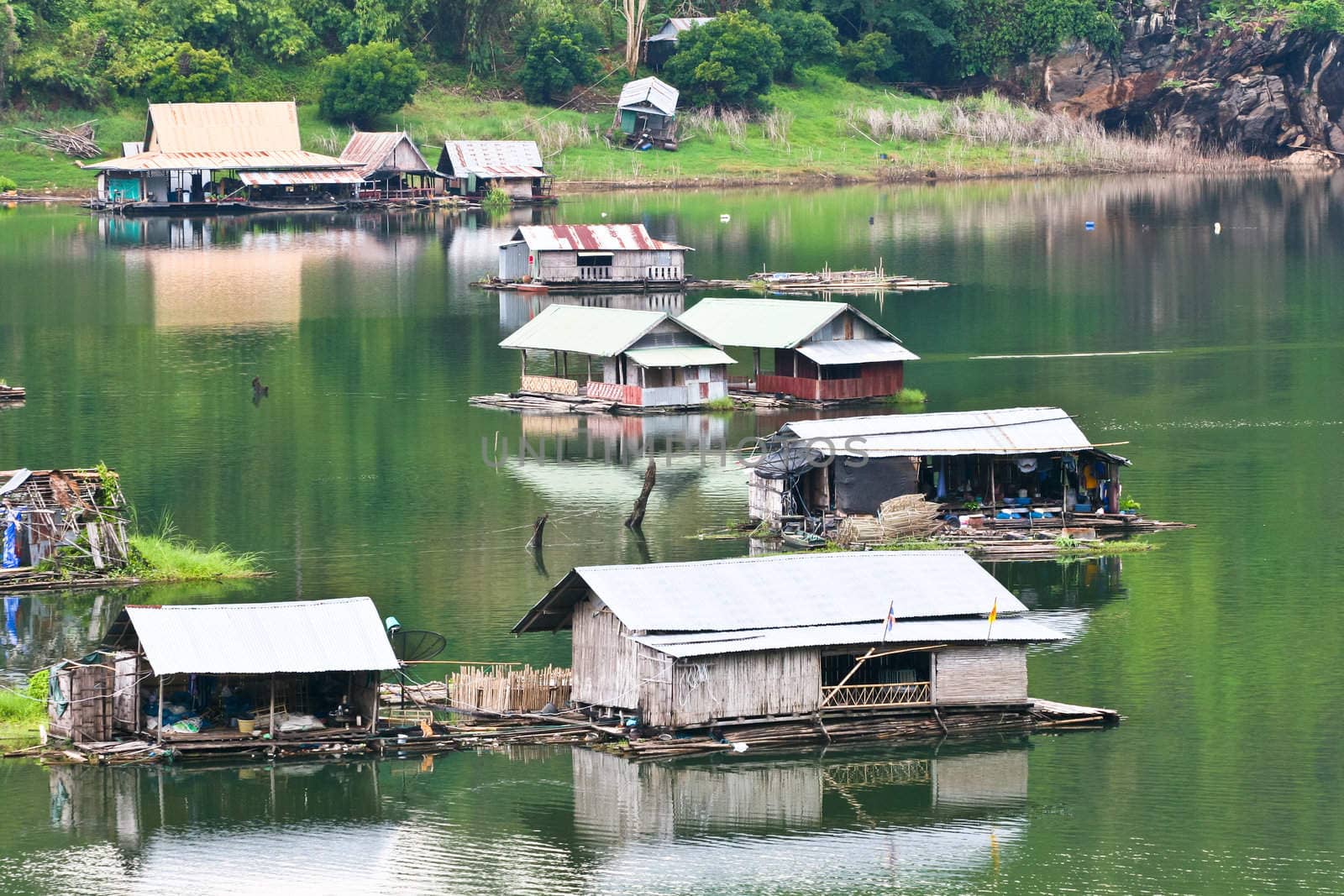 Houseboat in Thailand by Suriyaphoto