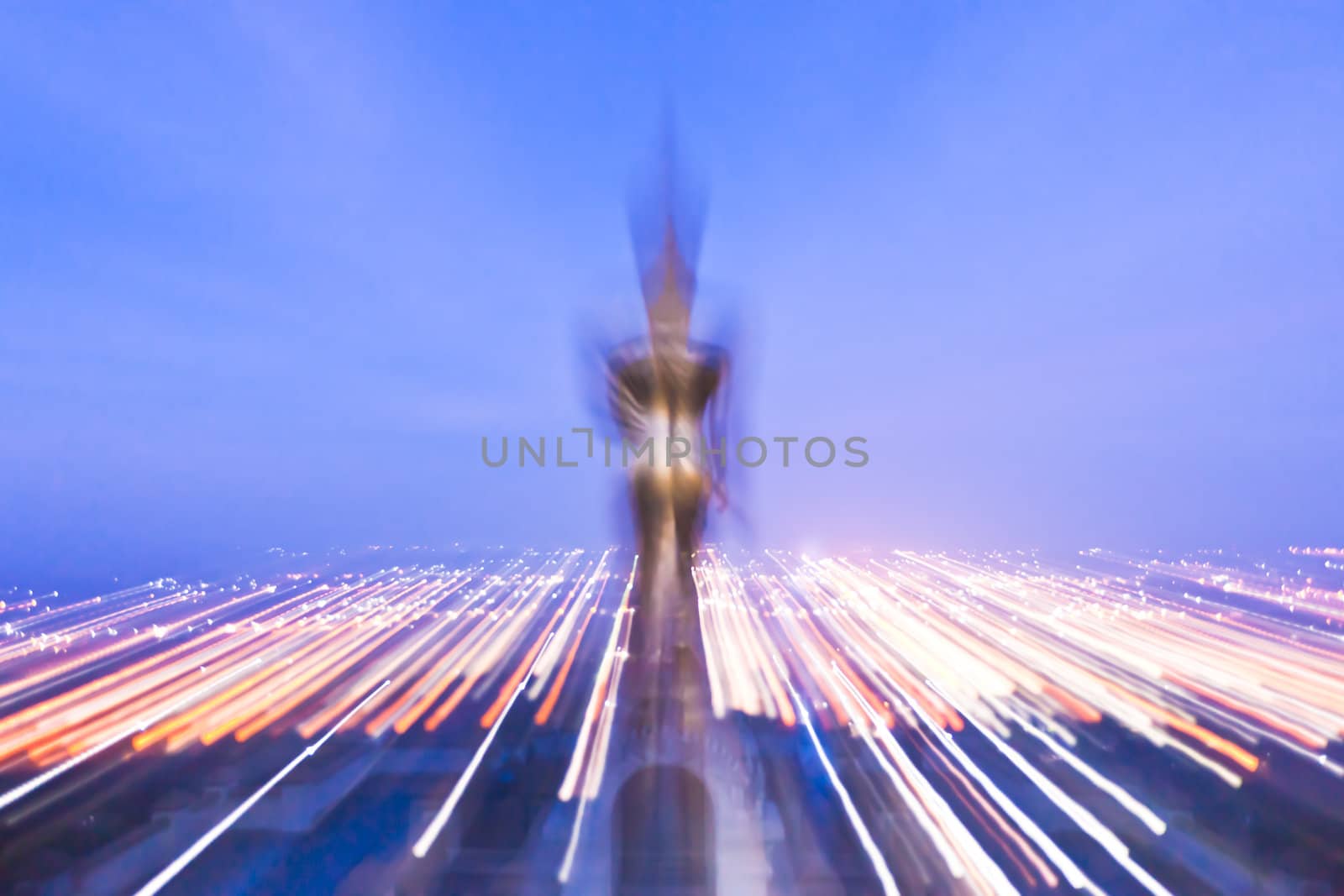 Walking Buddha statue by Suriyaphoto