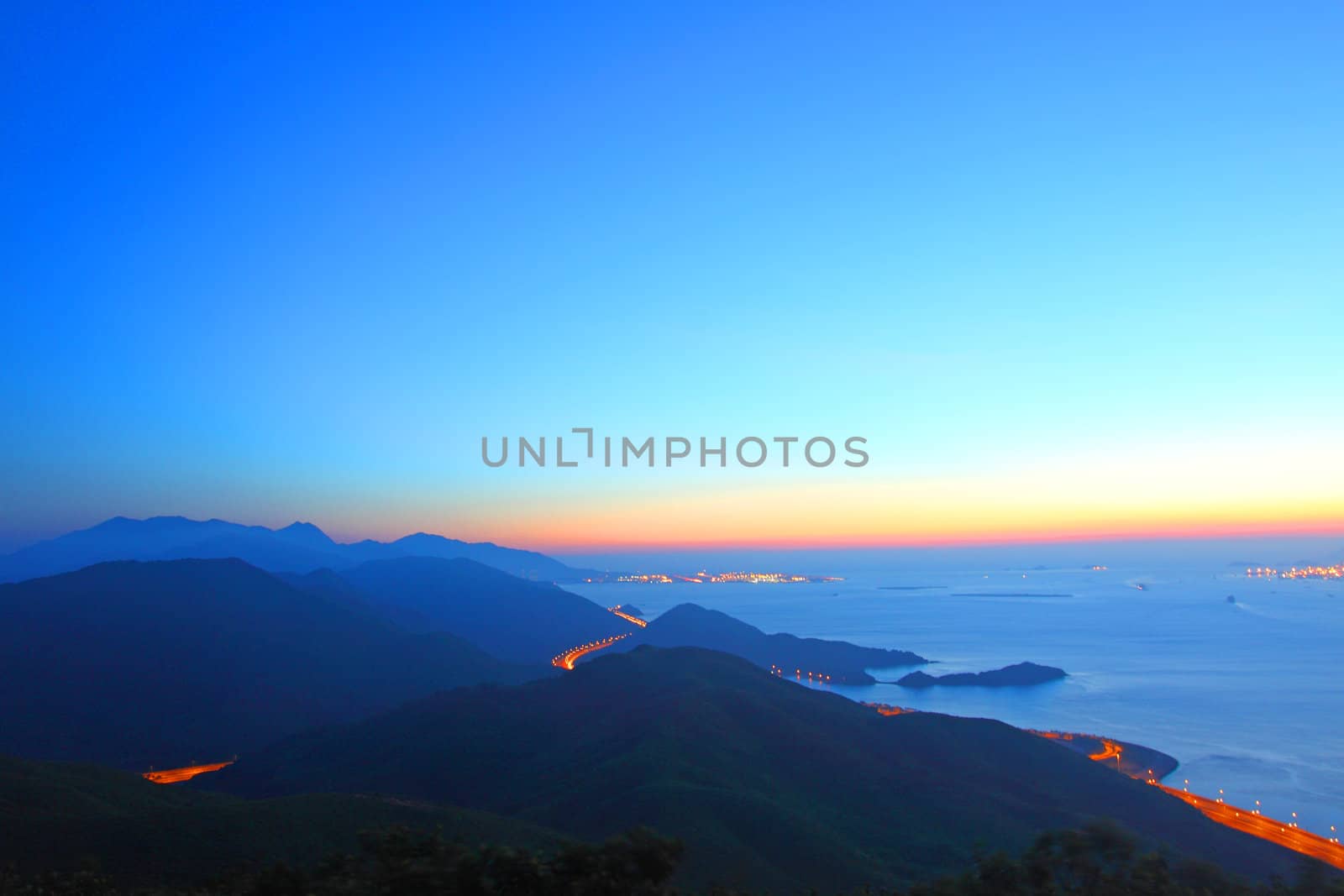 Mountain landscape at sunset time