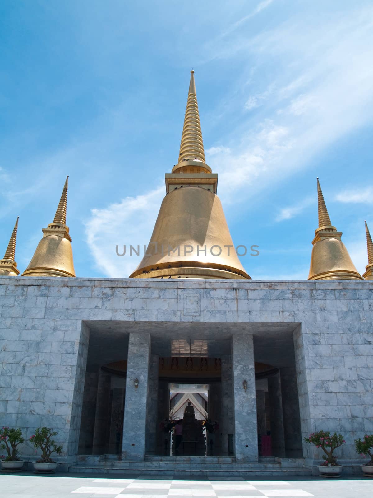 Nine-end Pagoda in The Temple of Marble Pali Canon(tripitaka), Buddhamonthon, Nakhon Pathom, Thailand