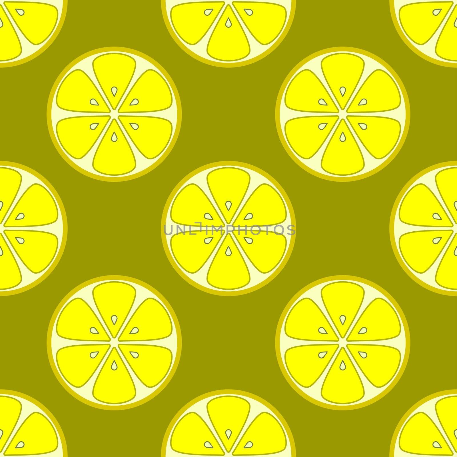 seamless background, pattern from symbolical yellow lemons