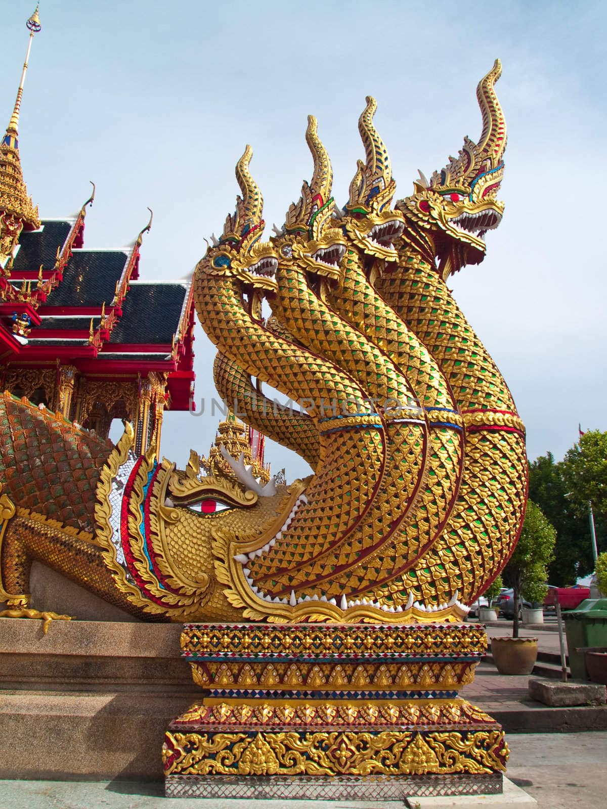 King of Nagas in Nang Sao Temple, Samut Sakhon, Thailand