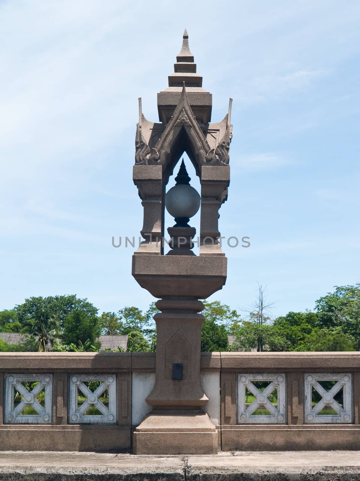 Thai style balustrade lamp