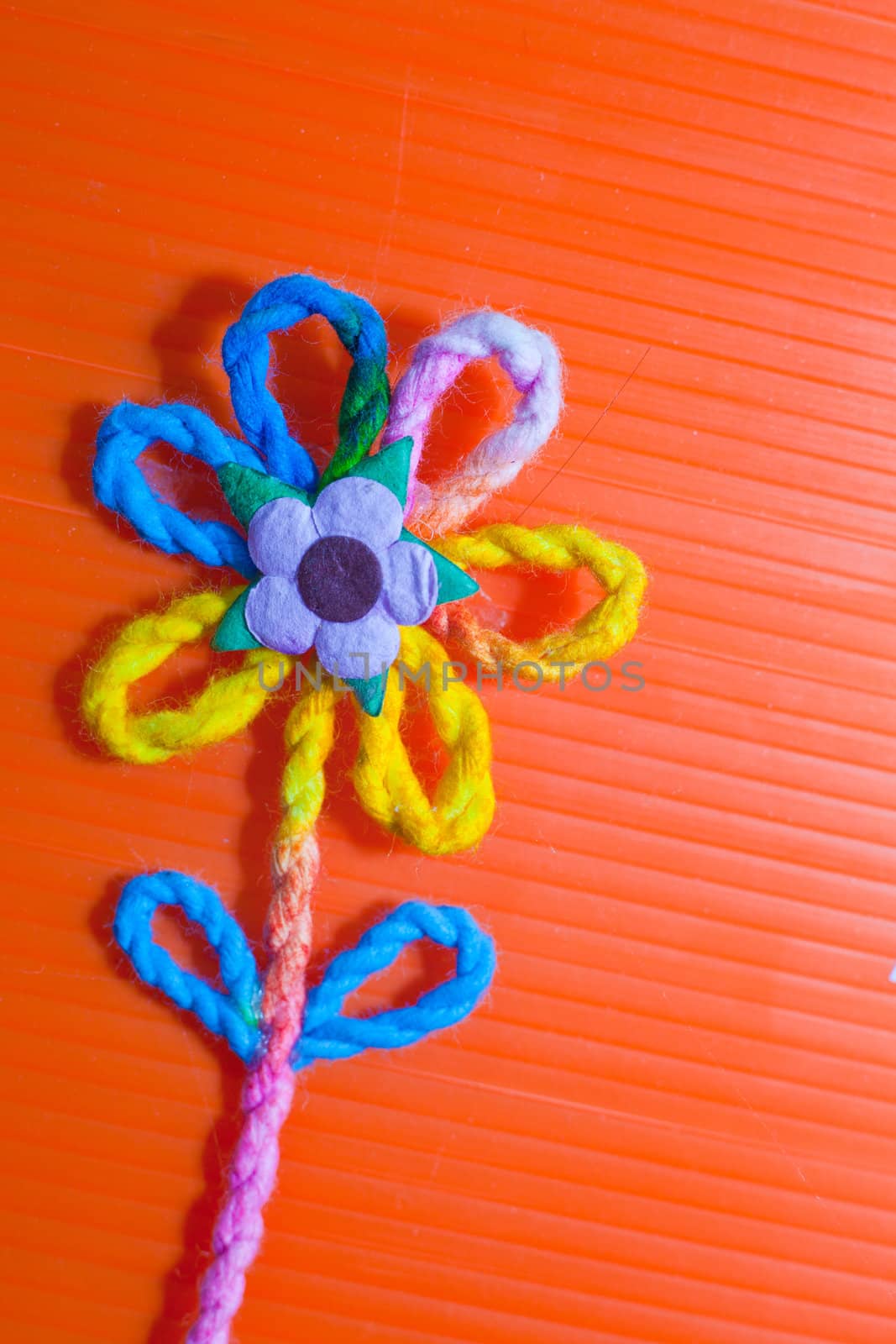 Knitting wool flower