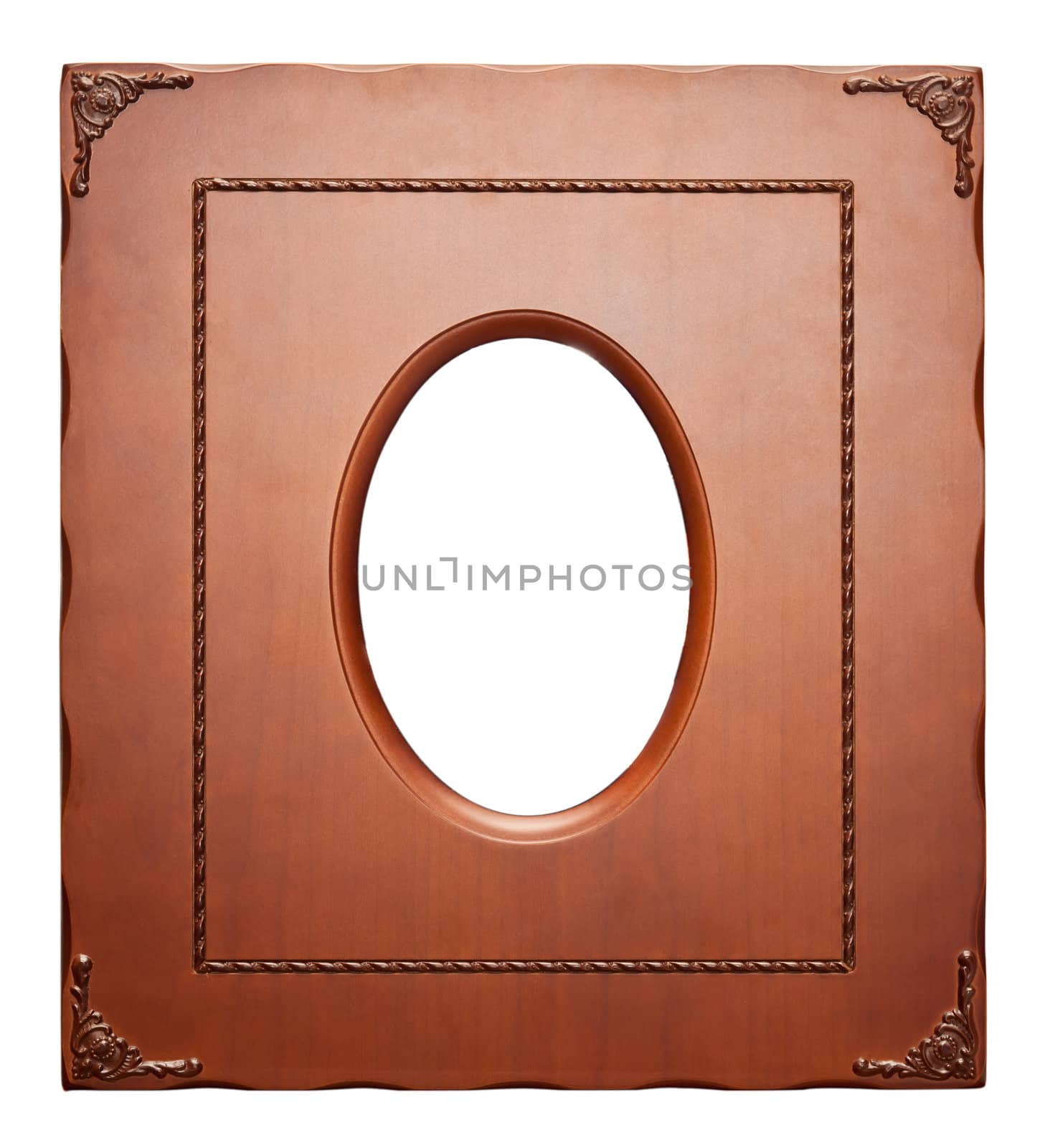 Isolated wooden Photo Frame by Suriyaphoto