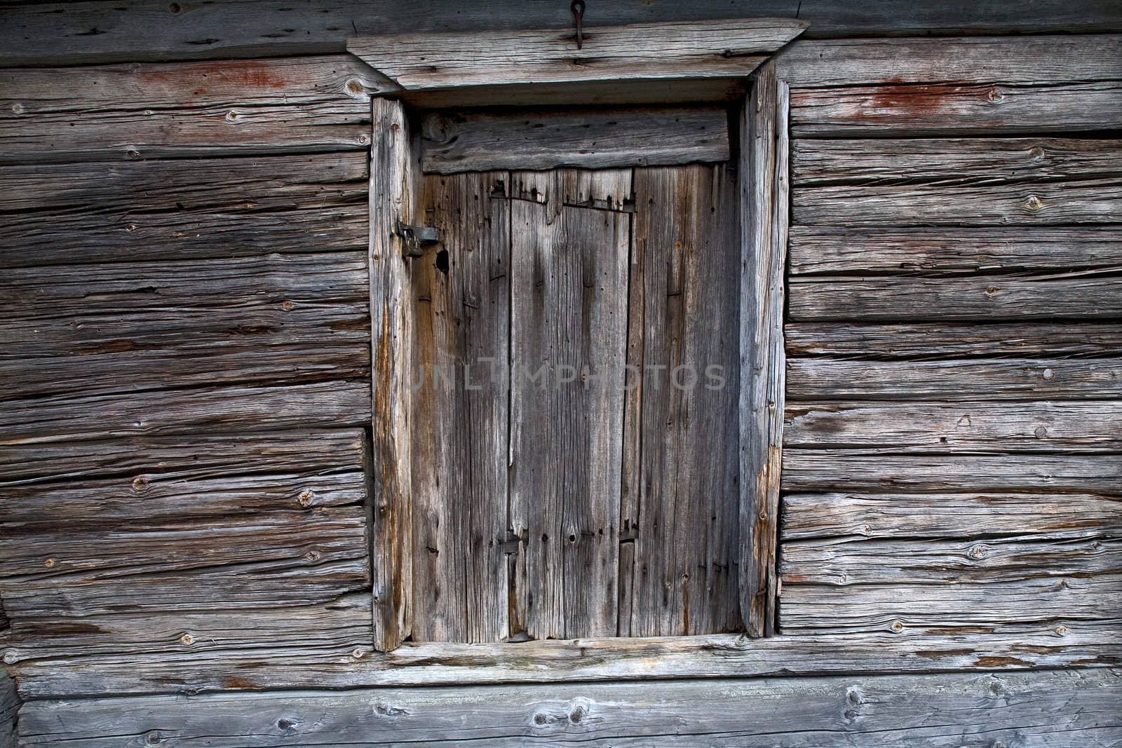 Old wooden door with lock