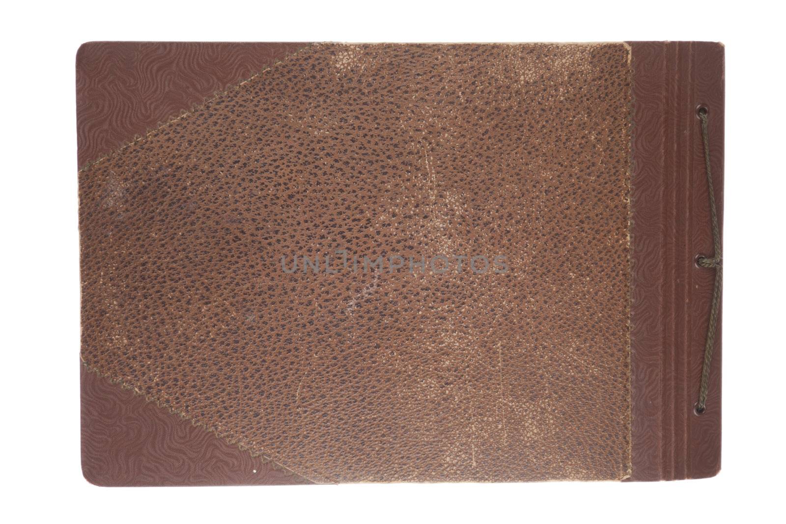 Old photo album isolated on white. 