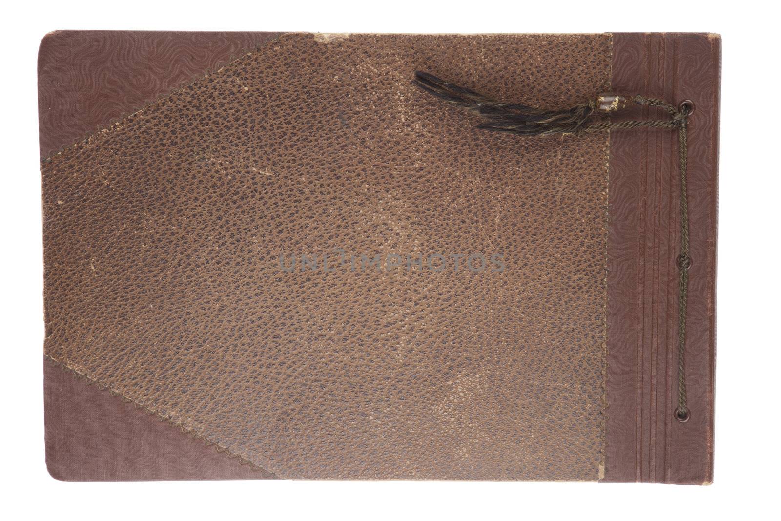Old photo album isolated on white. 