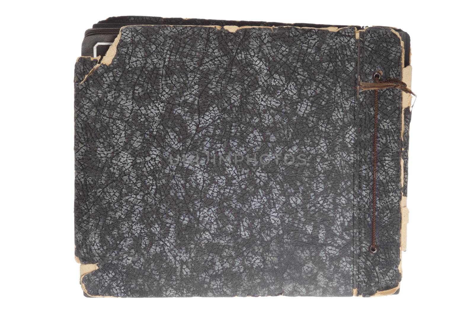Old photo album isolated on white. 