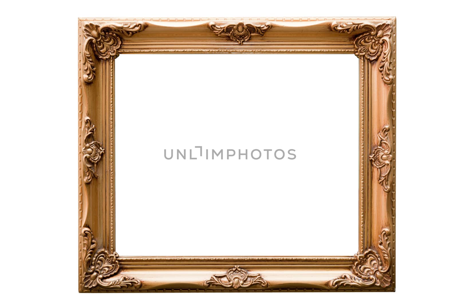 Isolate Wooden frame by Suriyaphoto