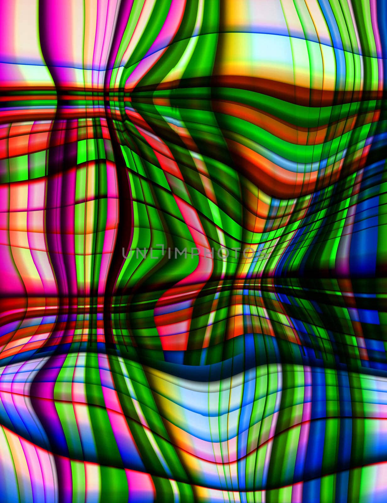 Pattern background made out of distorted colour lines.