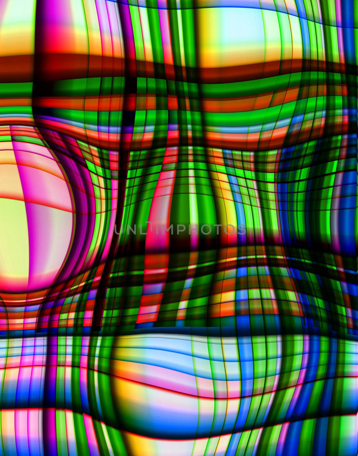Pattern background made out of distorted colour lines.