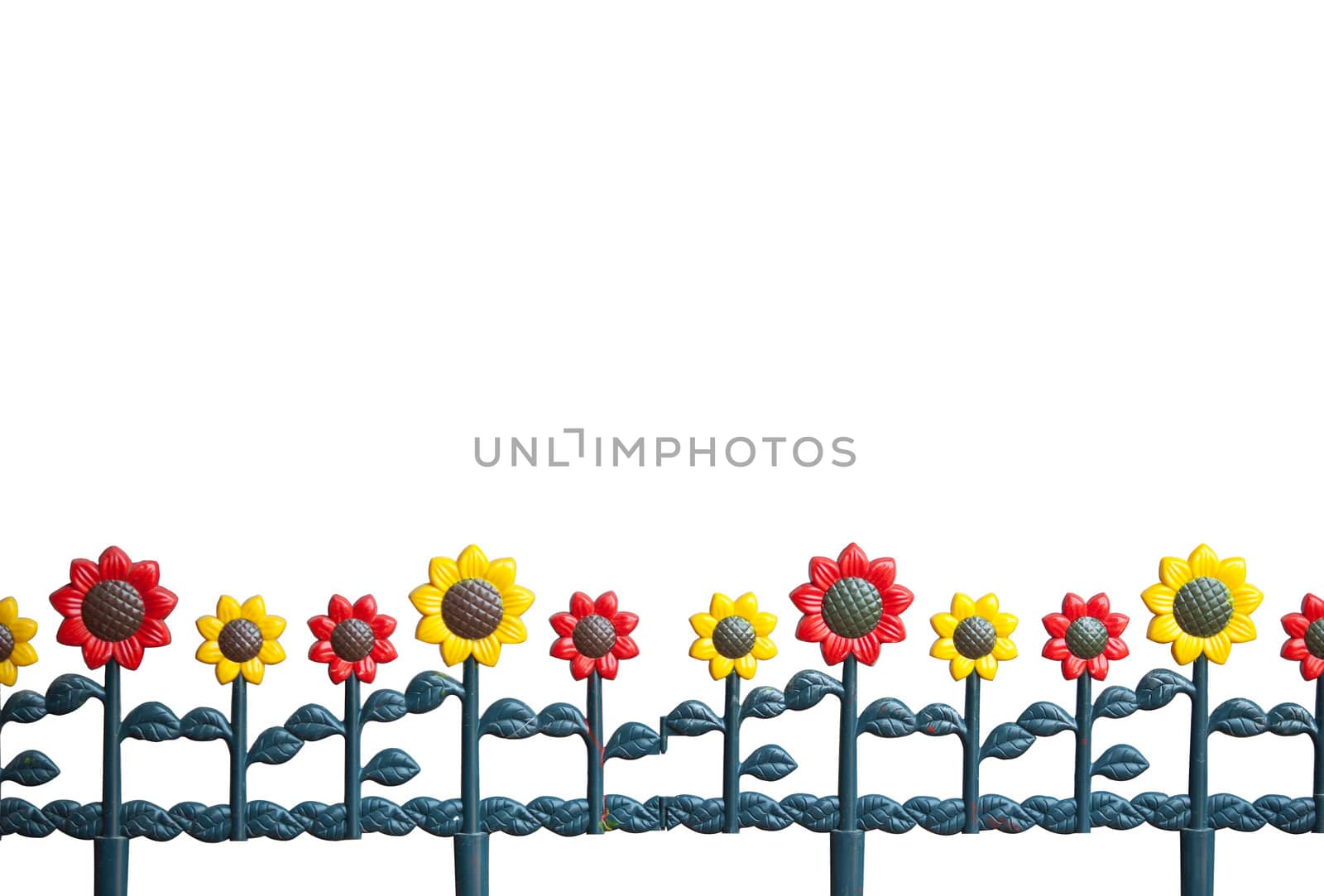 Isolate fence of metal flower by Suriyaphoto
