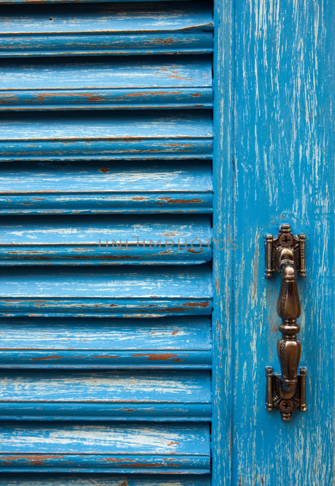 Blue wooden window by Suriyaphoto