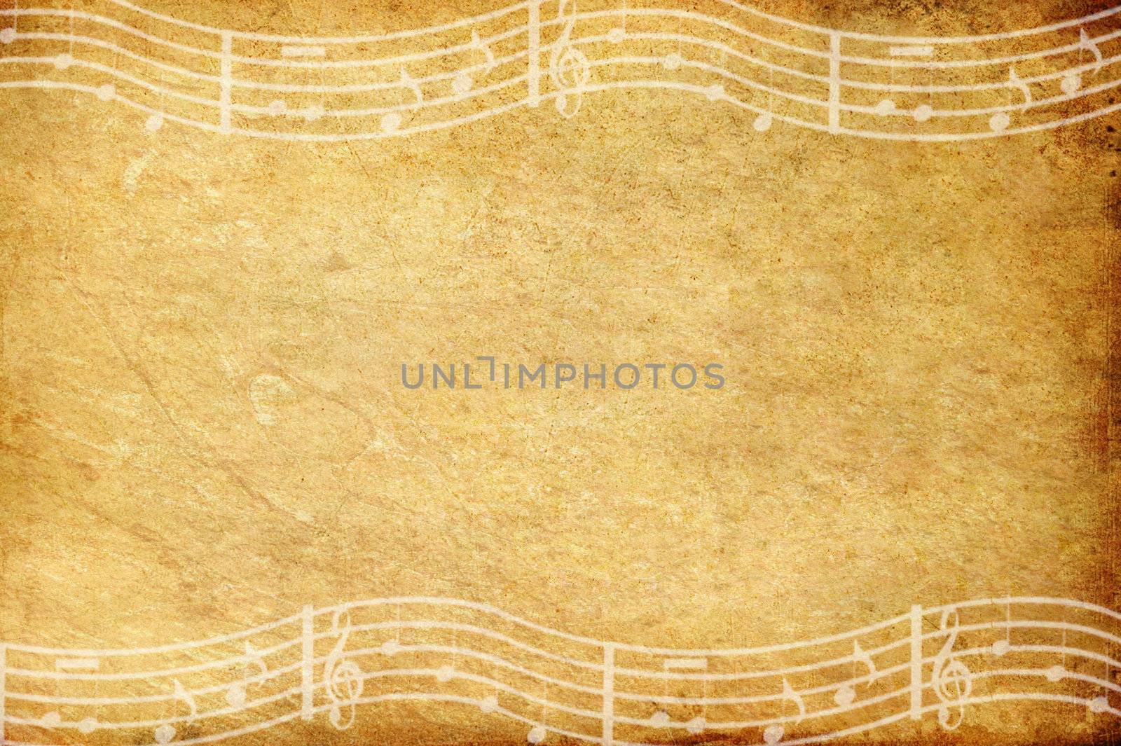 old grunge paper and music note by nuchylee
