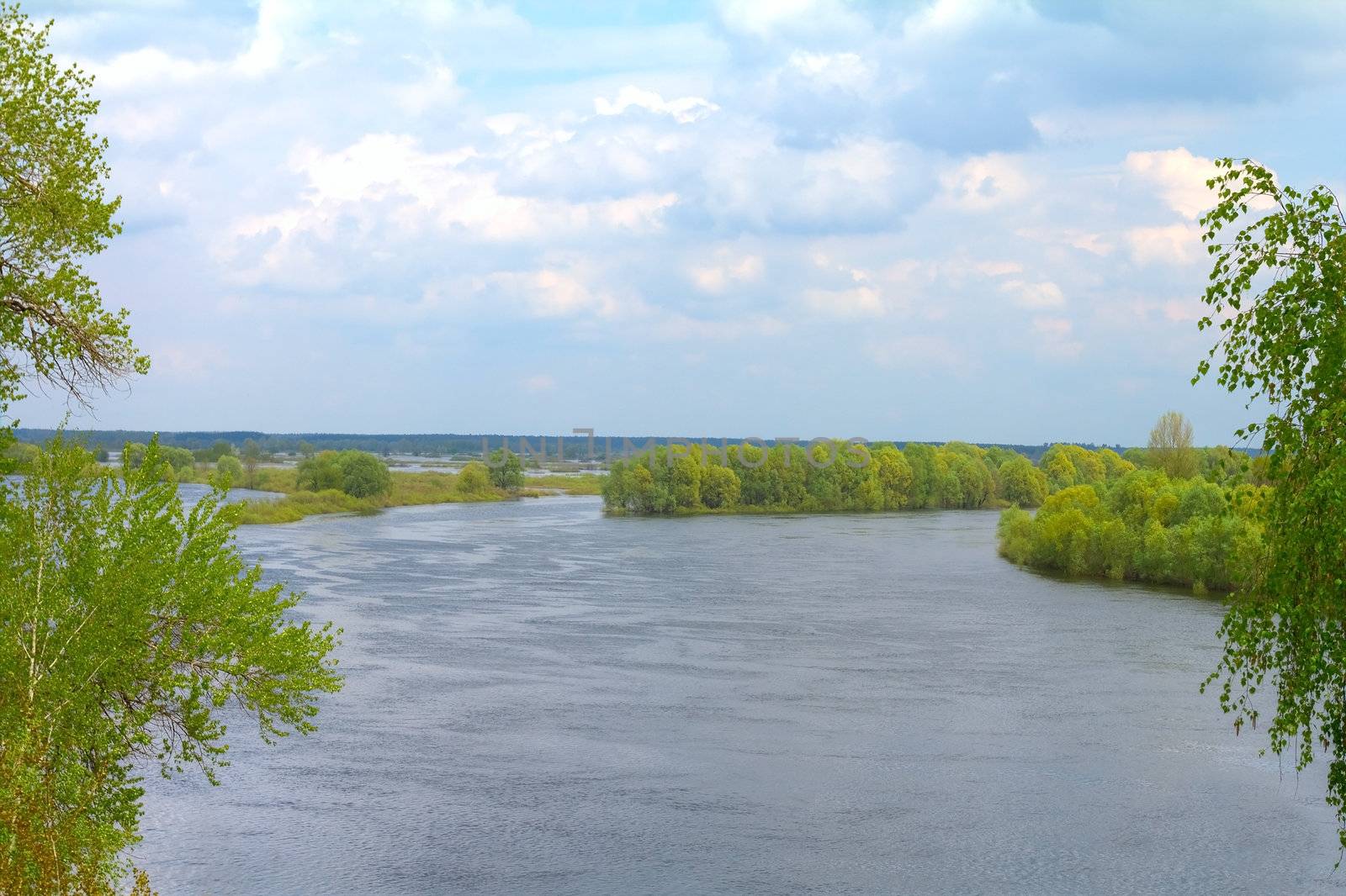river landscape in springtime