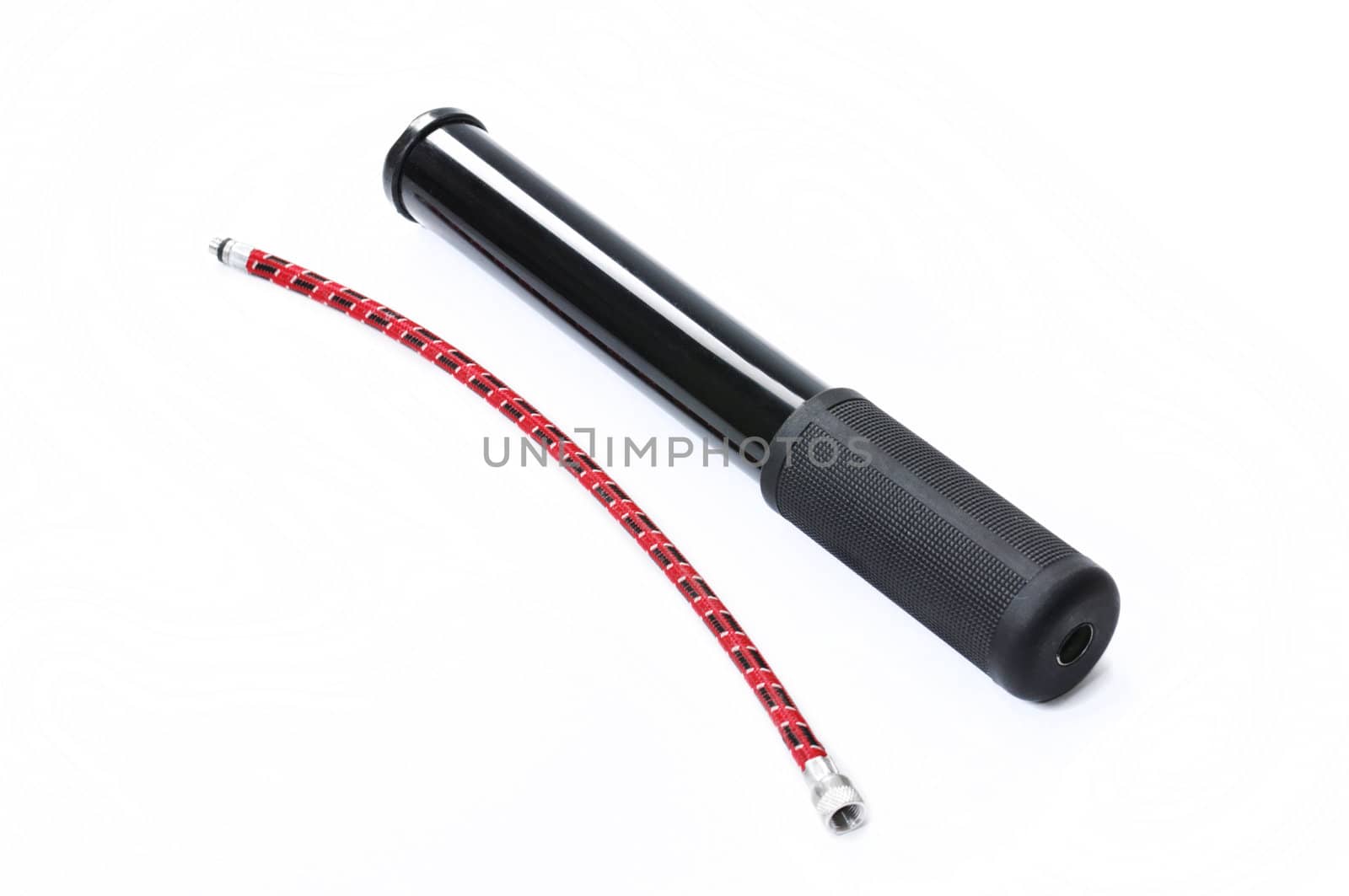 hand bicycle pump on white background