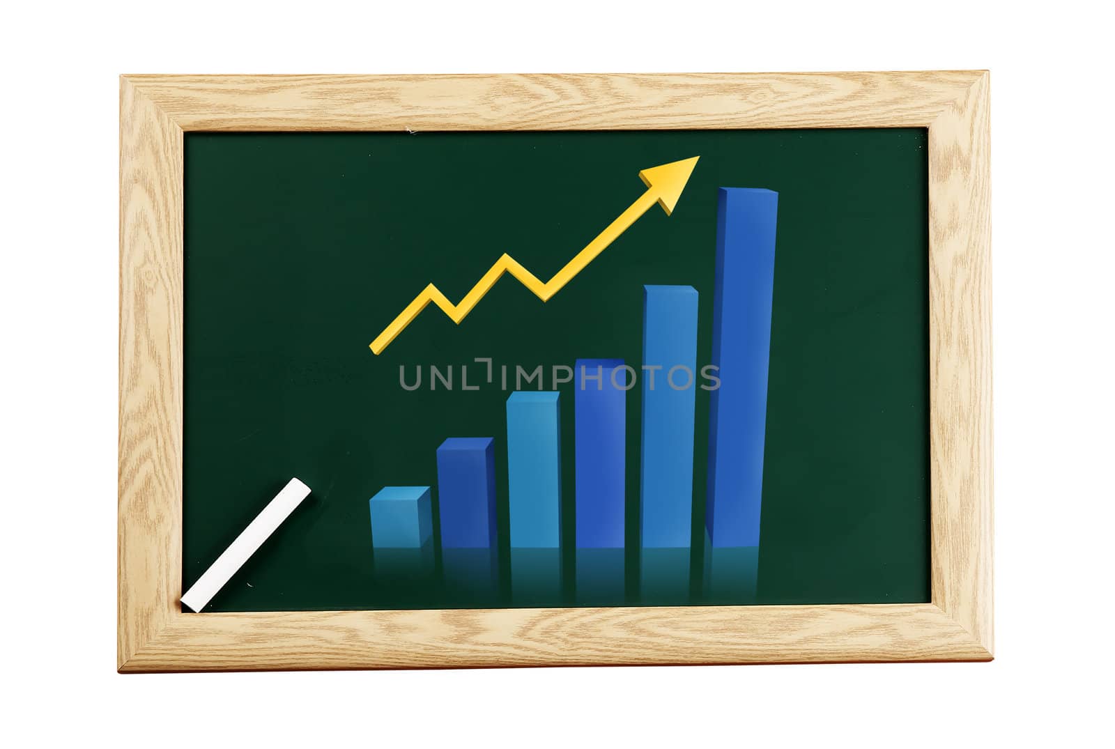 Graph ascending written on blackboard