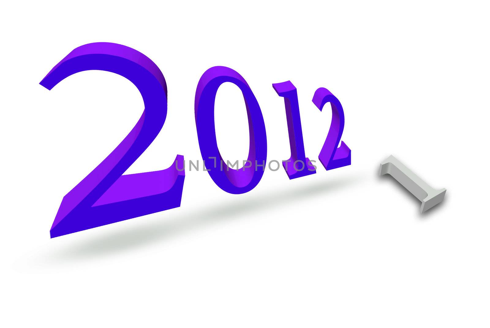 New year 2012 3d render