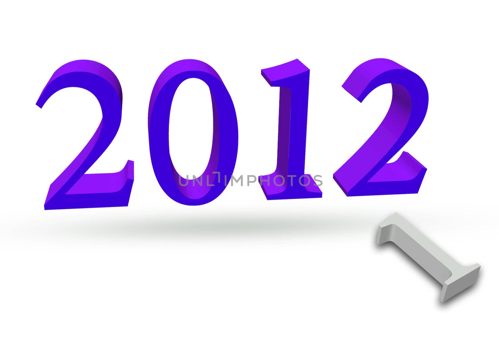 New year 2012 3d render