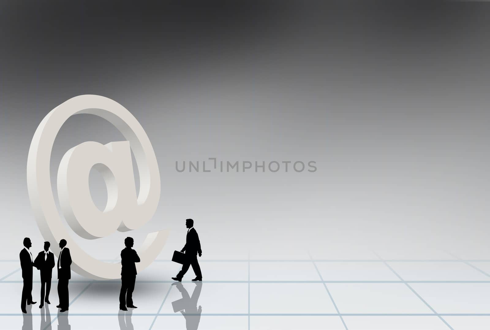 Group of people with an at sign