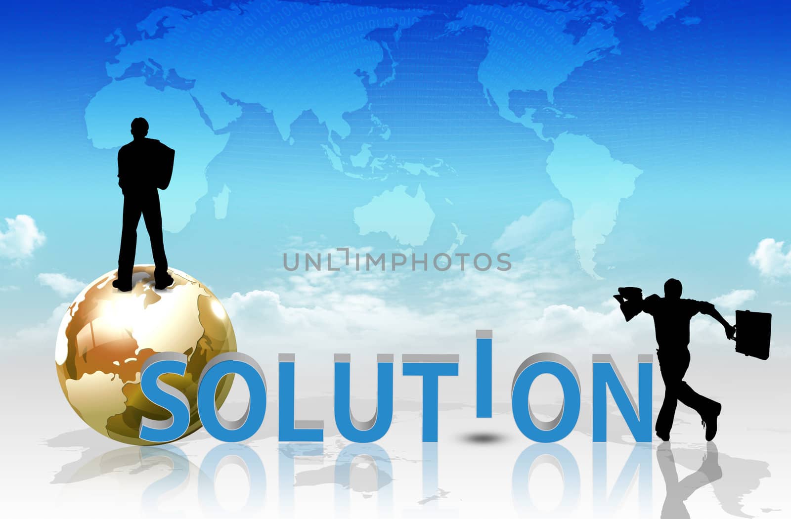 word solution and the background map