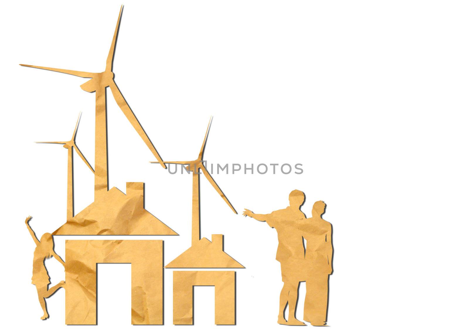 Wind power station recycled paper