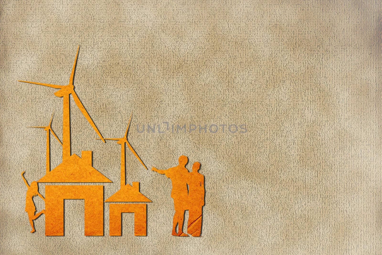 Wind power station recycled paper