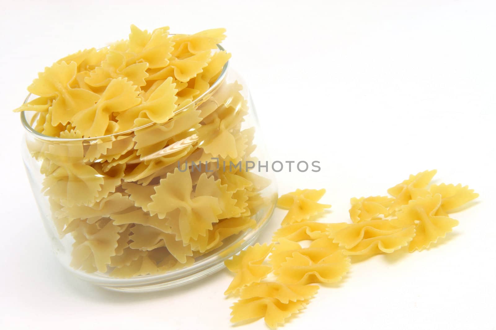 farfale pasta  isolated on white background food concepts