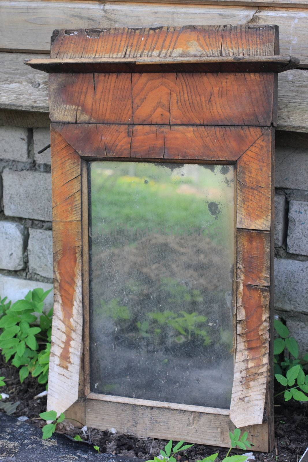 mirror, reflexion, grass, wall, costs