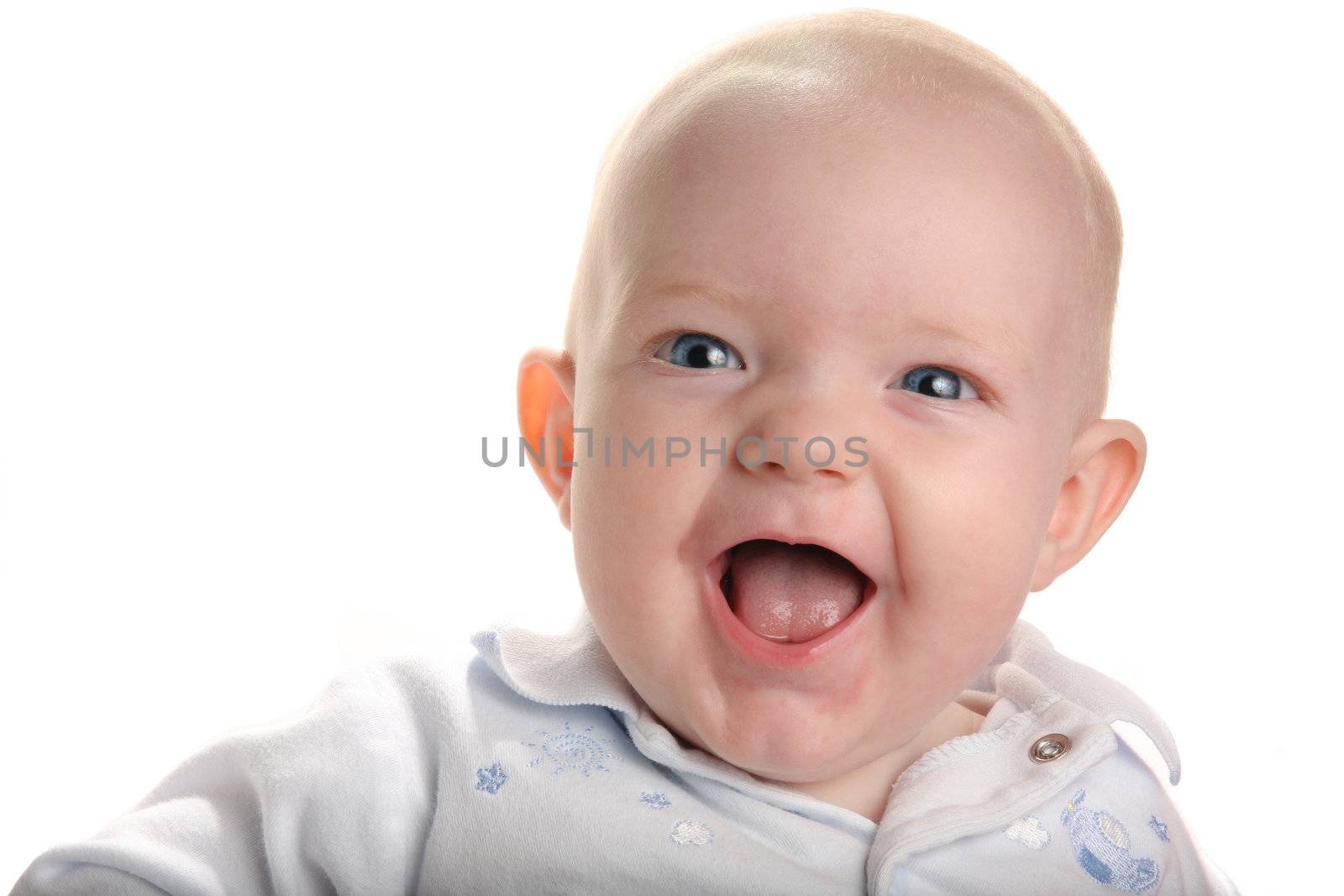 Cute happy baby isolated on white