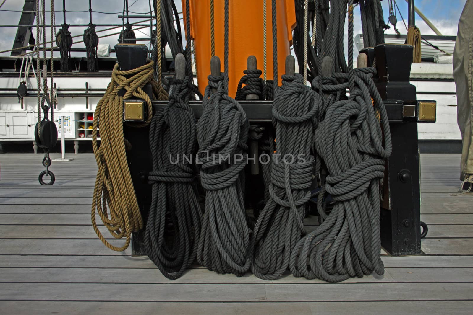 Rigging rope from the deck of the HMS Warrior