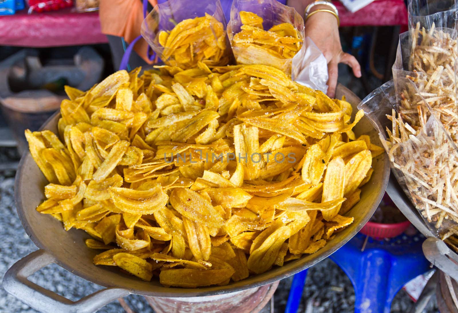 Banana chip for sale in the market