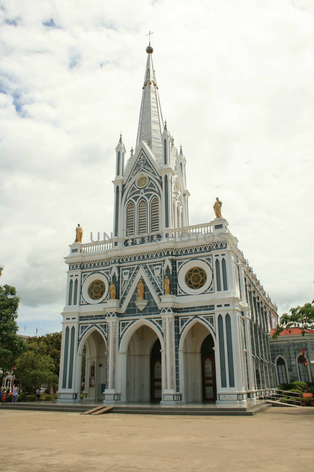 Gothic white church Ratchaburi, Thailand