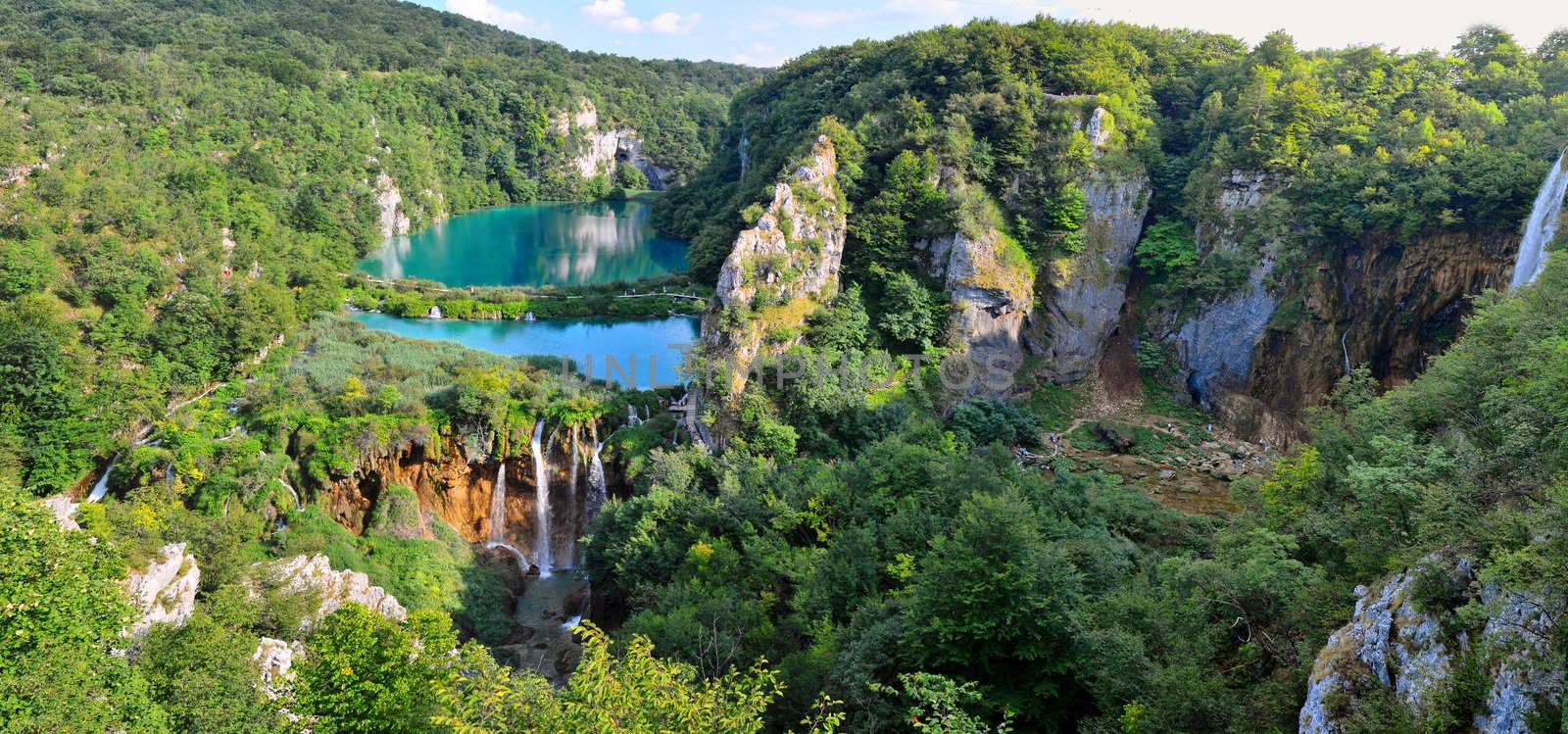 Plitvice Lakes - National Park in Croatia. Panorama