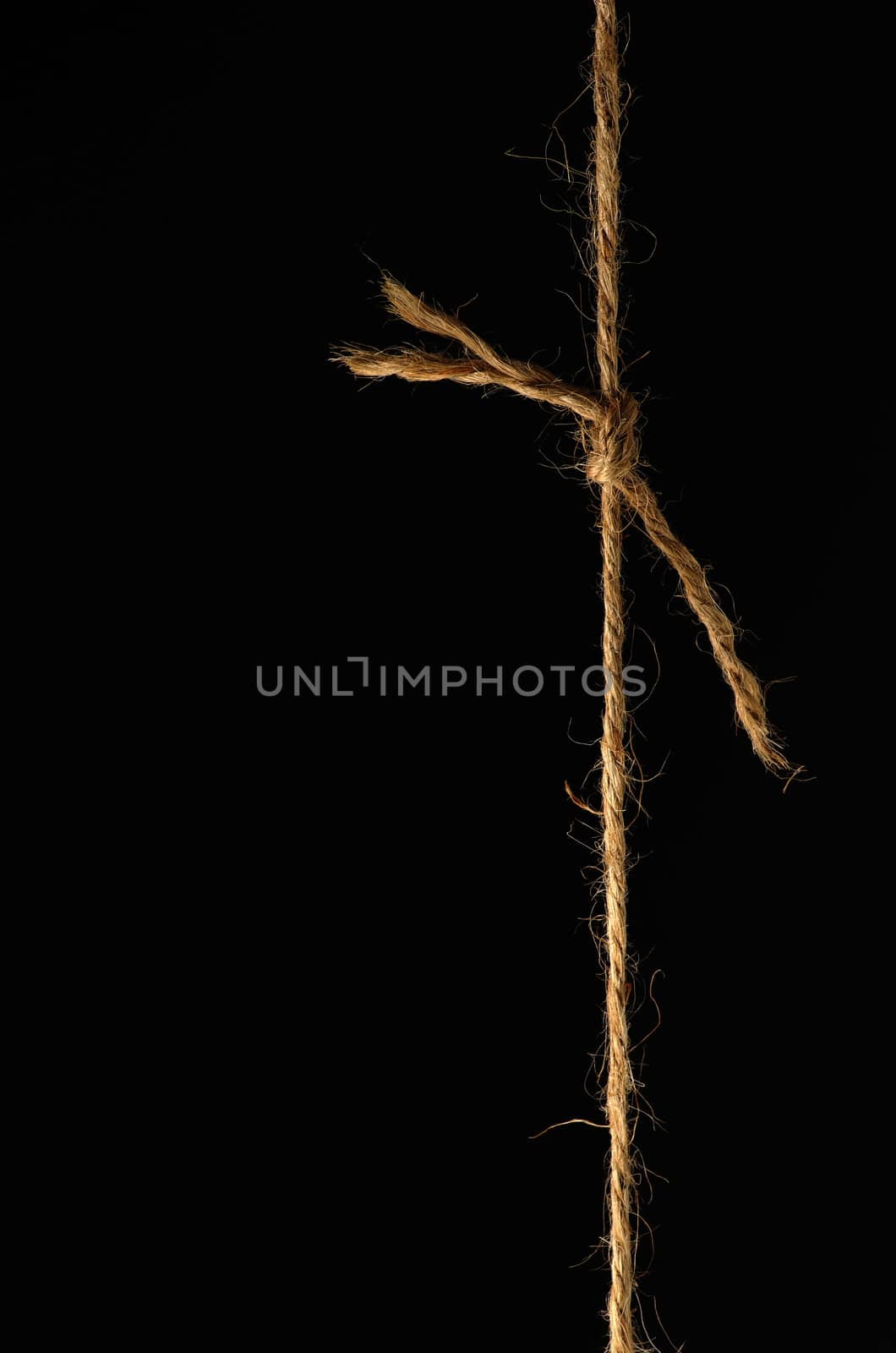 ropewrap with blow on black background