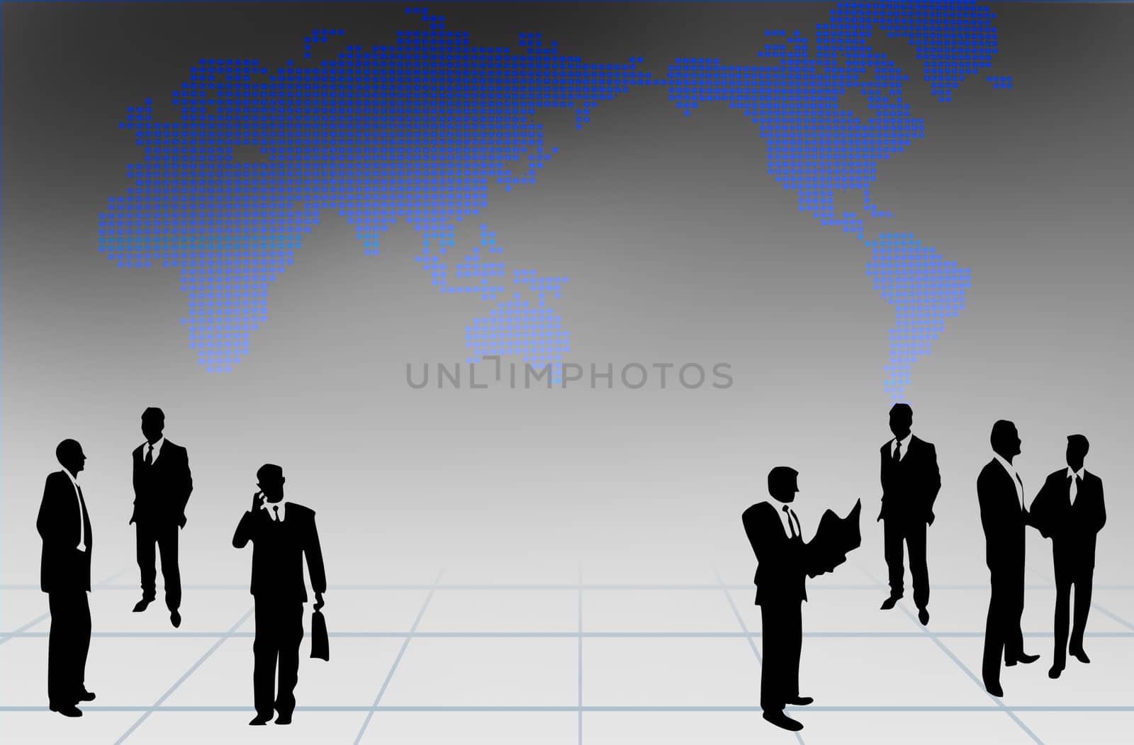 Silhouettes of business people