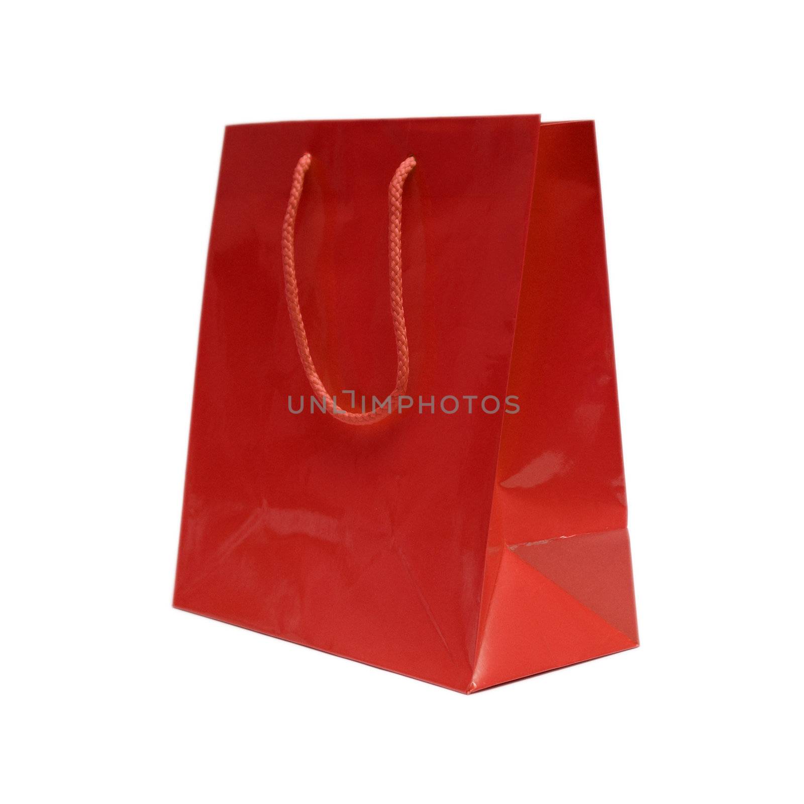An isolated shot of a red gift bag to put that special gift in.