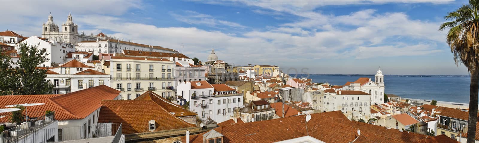 Panorama from Lisbon city in Portugal, Europe.
