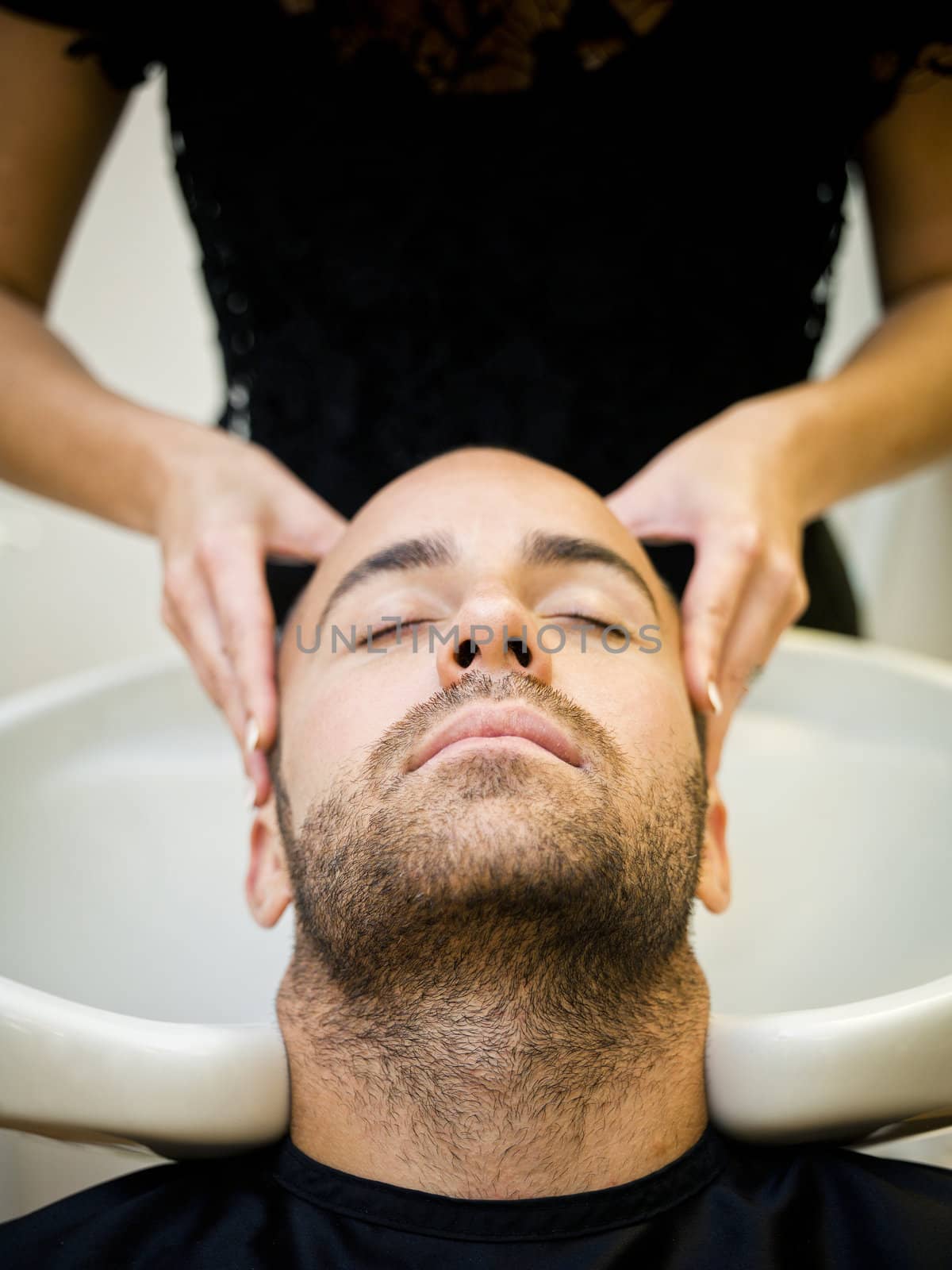 Washing hair at the Beauty shop