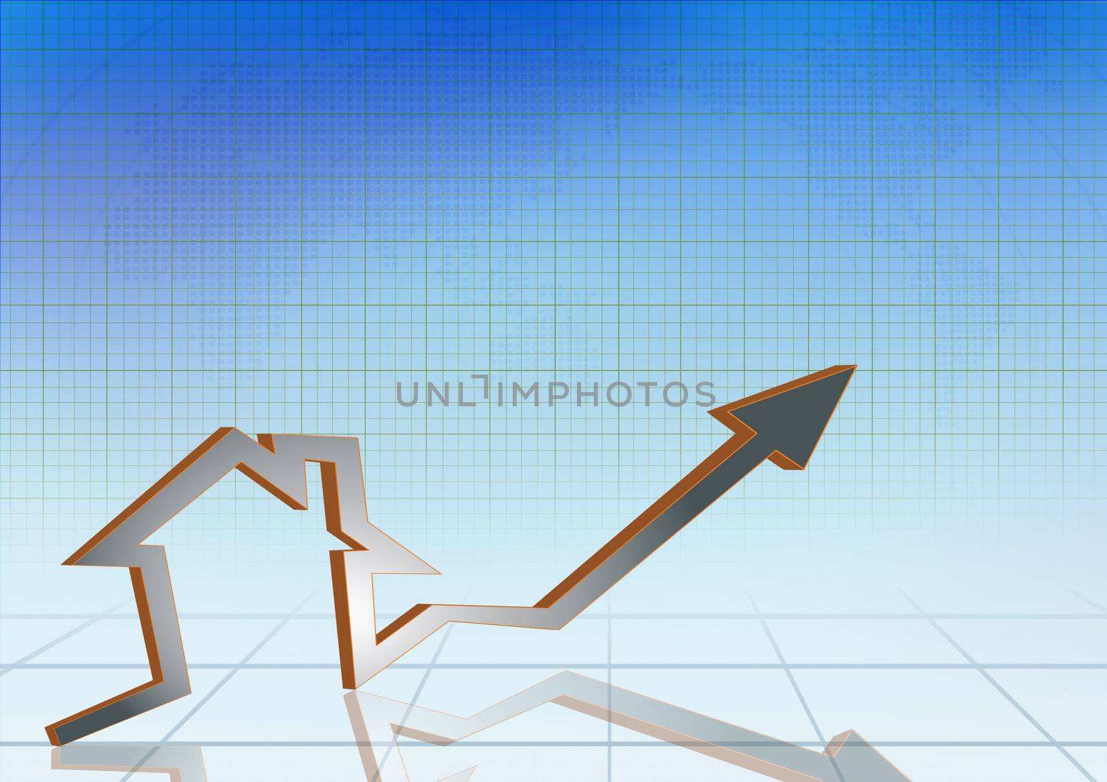 house against chart of real estate market