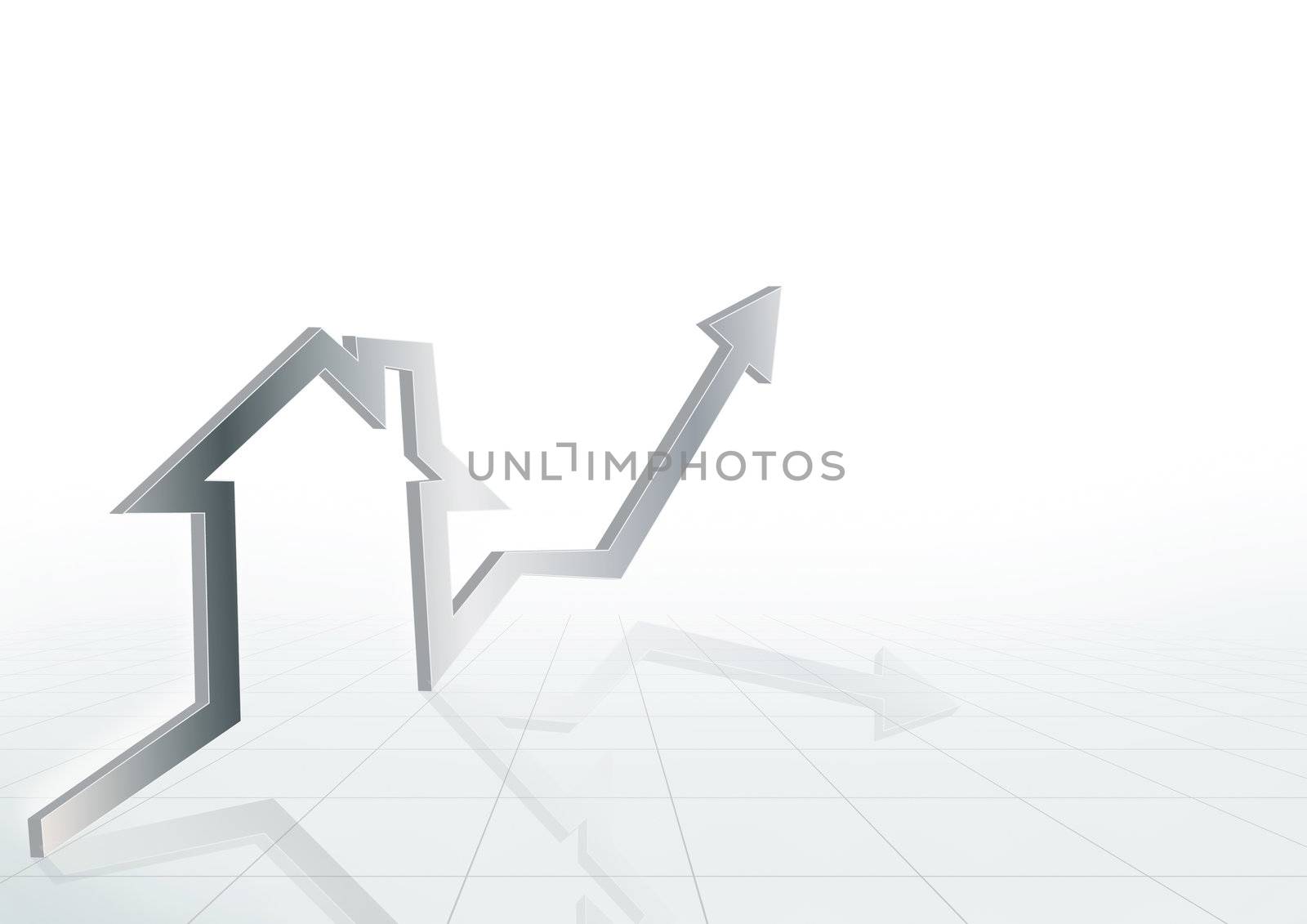house against chart of real estate market