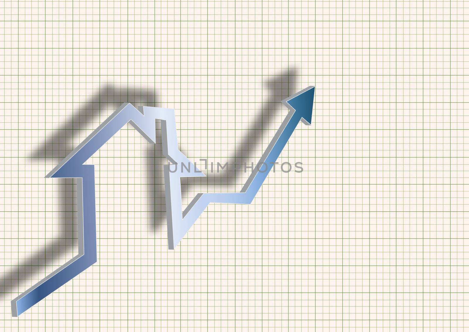 house against chart of real estate market