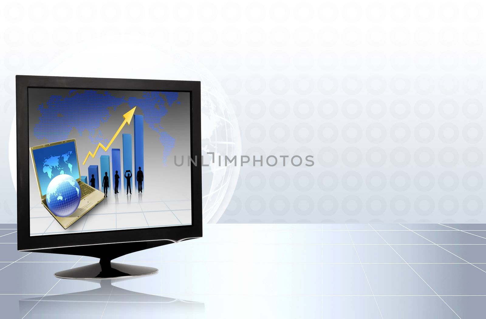 TV with business graph by rufous