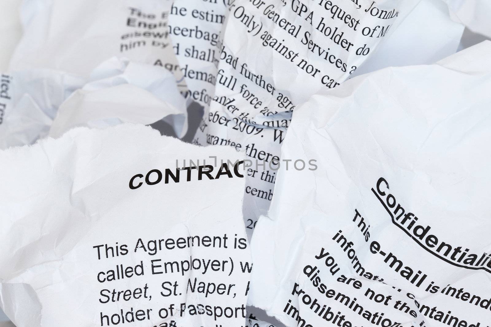 Torn Contract  with confidentiality agreement - many uses for security purpose.