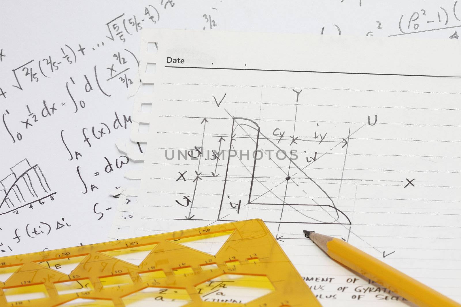 Equations integral calculus and templates - concept for mathematics and numbers.