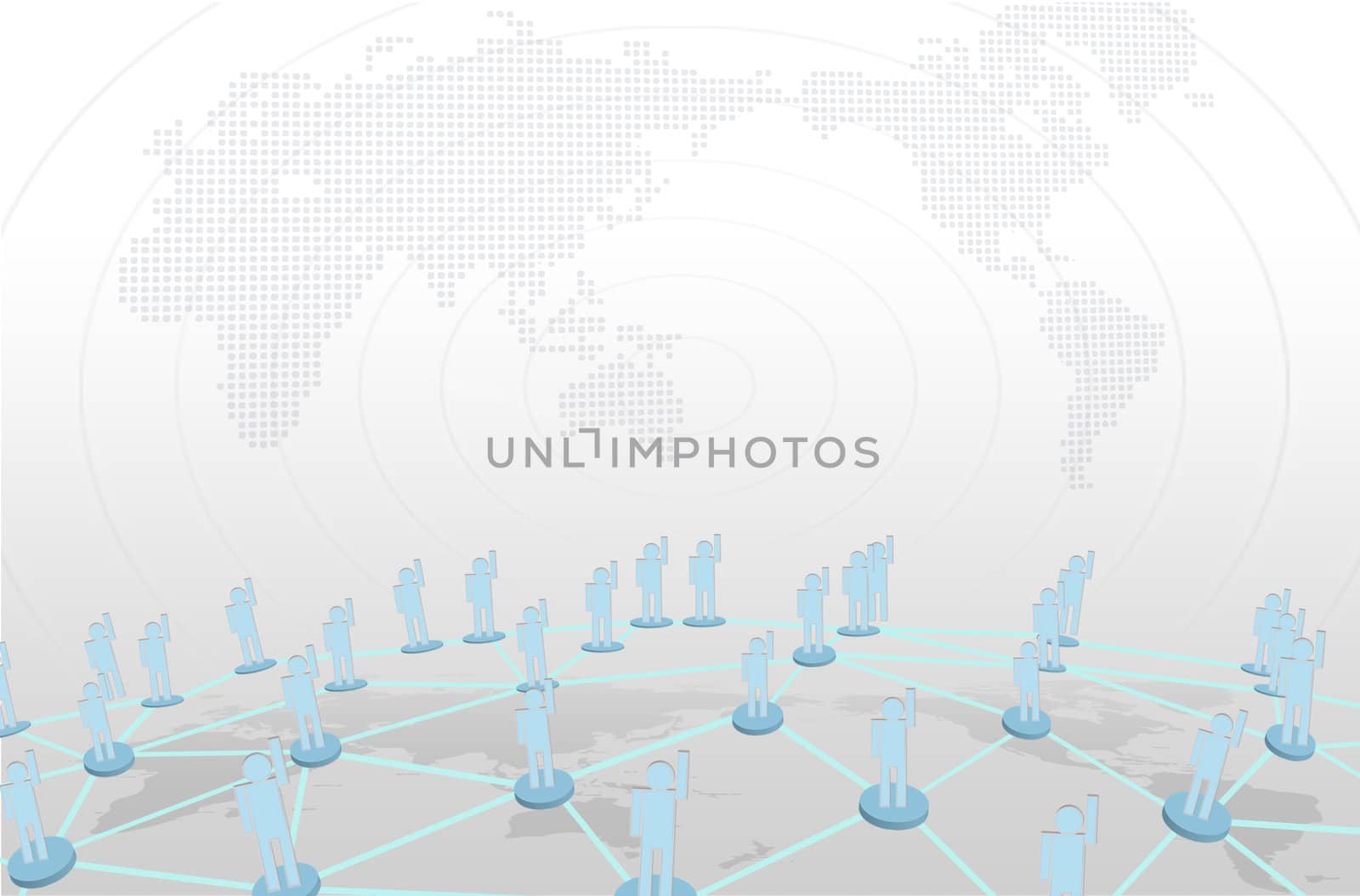 Social network concept: people over world map by rufous