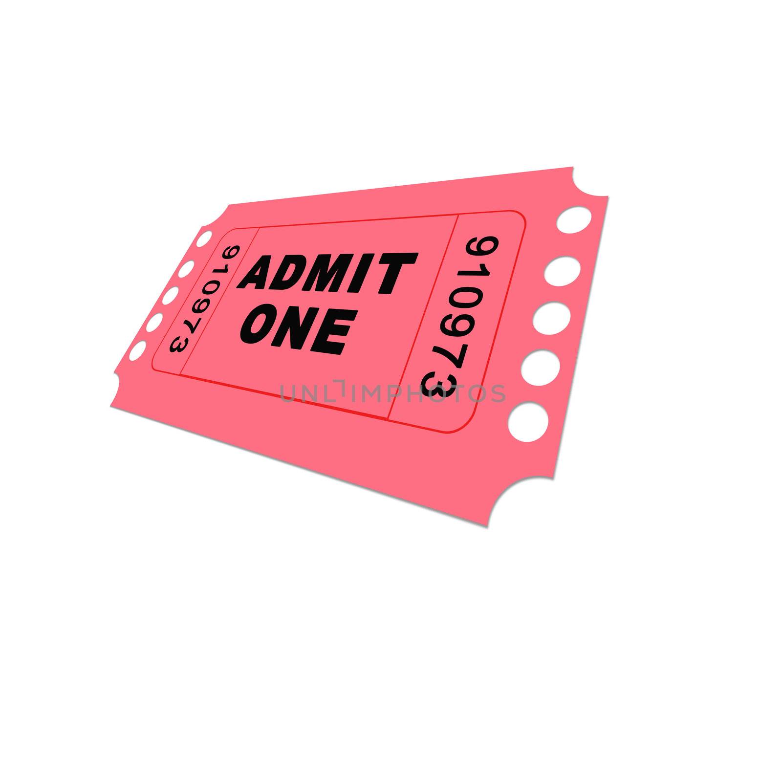 Cinema Ticket admit one - illustration high resolution digital.