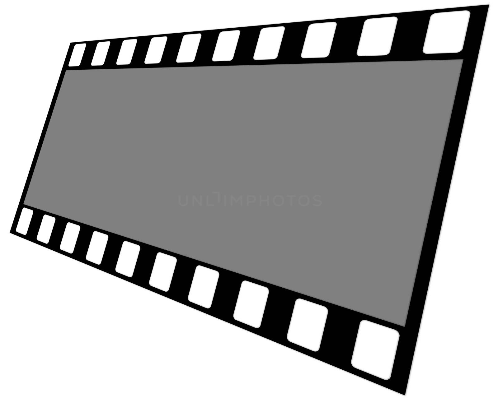 Skewed film strip in digital high resolution illustration.