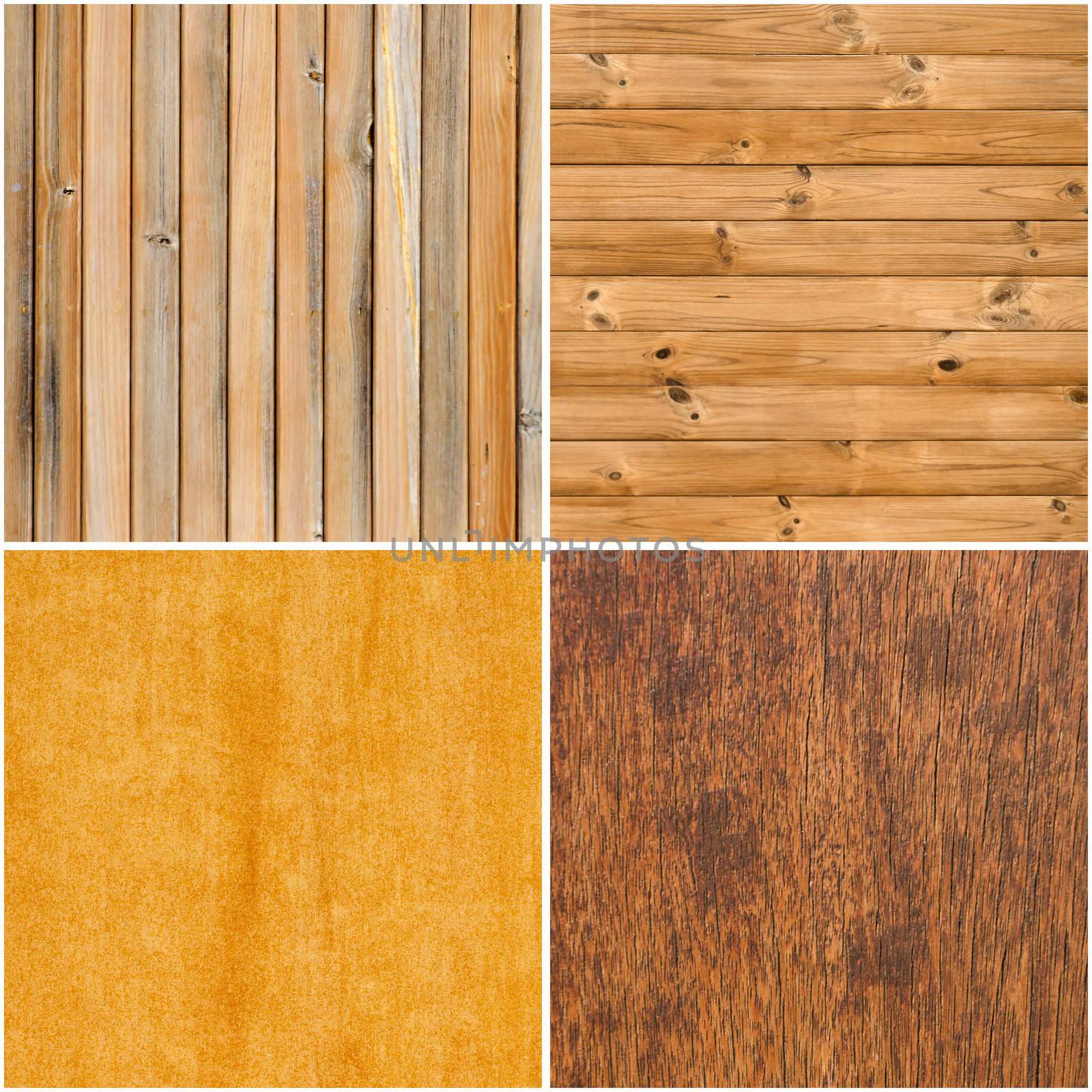 Set of four wooden textures, backgrounds.